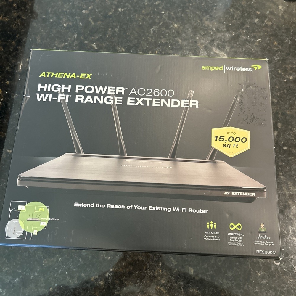 Athena-EX High Power AC2600 Wi-Fi Range Extender With MU-MIMO Amped Wireless